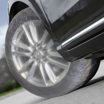 iplusmile 10Pack Clear Disposable Tire Covers with Elastic Band - Universal Plastic Wheel Protectors for RV, Truck, Trailer - Transparent Tire Rim Sleeves for Auto Painting, Maintenance & Storage