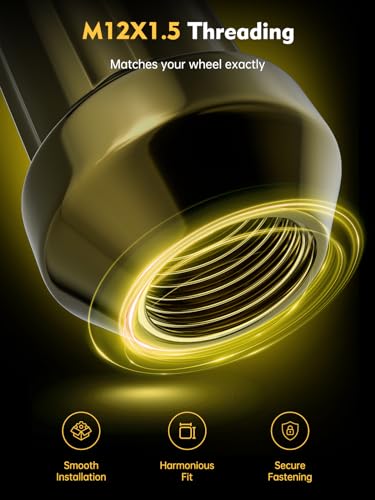 MIKKUPPA M12x1.5 Lug Nuts, Gold 20PCS Closed End Spline Lug Nuts - color: Gold