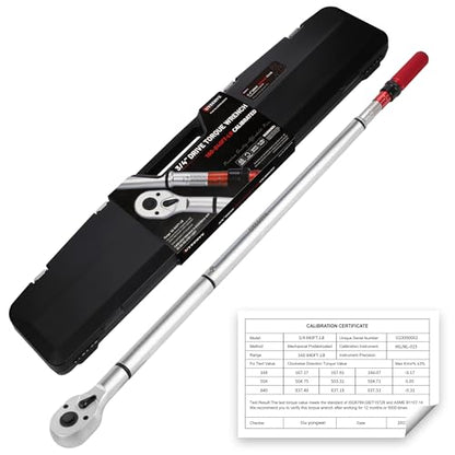 3/4 Inch Torque Wrench, 48 Tooth Torque Wrench 3/4 Drive 160-840FT.LB/217-1139N.M with a Solid Storage Case - size: 3/4''-800FT.LB