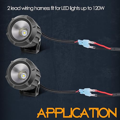 Wiring Harness 2 Lead, Nirider Motorcycle Handlebar Switch 12V 40A Relay Fuse Nylon Wiring Harness Kit for LED Light Bars Fog Lights Driving Lights LED Pods for Motorcycle ATV Dirt Bike Snowmobile