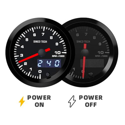 52mm RPM Gauge Car Tachometer Digital Display Pointer 7 Colors Backlight 12V Universal Gauge Kit…… (Tacho Gauge) - style: Tacho Gauge