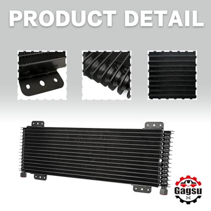 Low Pressure Drop Transmission Oil Cooler LPD47391 4739 40,000 GVW with Mounting Hardware (Black) - color: Black