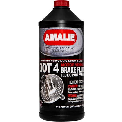 AMALIE Dot 4 Brake Fluid (160-65046-50) 1 Quart, Pack of 12 | Made in USA - size: 1 Quart / Pack of 12