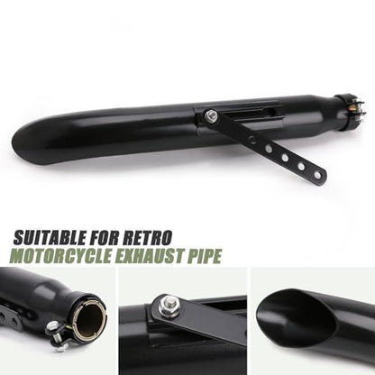 Baking Paint Universal Motorcycles Slash Cut Exhaust Tip Muffler Pipe for 1-3/8", 1-1/2"(1.5 inch), 1-5/8" and 1-3/4"(1.75 inch) Chopper Cafe Racer Loud black(one piece)