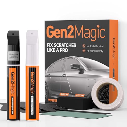 Mosaic Black Metallic Touch Up Paint Pen Kit Compatible with Chevy [Clear Coat Included], GB8/WA384A Color Match for Scratches, Rock Chips, Bumper Dings, Easy Scratch Repair & Rust Remover - color: Compatible with Chevy - Mosaic Black Metallic