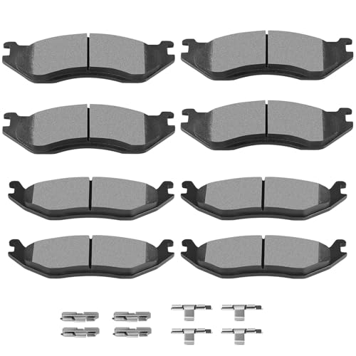 Ceramic Brake Pads Kits SCITOO 8PCS Fit For Dodge For Ram 1500 2002-2005 - size: Front D966 & Rear D967 [8PCS]
