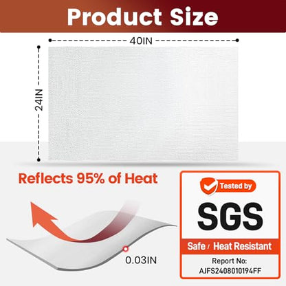 Aluminum Adhesive Heat Shield Wrap for Automotive, 40x24 in, Silver - color: Silver, size: 40" x 24"