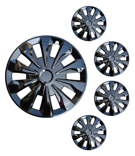 16 inch Hubcaps ABS Replacement for Steel Wheel（Non-Alloy） Snap-on Set of 4 - color: FF-Black, size: 16-inch
