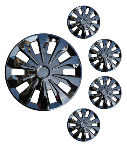 16 inch Hubcaps ABS Replacement for Steel Wheel（Non-Alloy） Snap-on Set of 4 - color: FF-Black, size: 16-inch