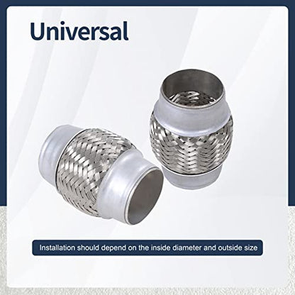 Exhaust Flex Pipe Heavy Duty 2'' x 4'' Inch-2PCS - size: 2"x4"x4"