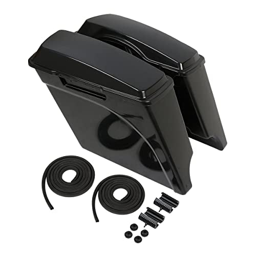XMT-MOTO Stretched Hard Saddlebags Saddle bags Fit for Harley 1994-2013 Touring models road glide road king ultra street glide electra glide and 1984-2017 Softail models Unpainted Black/No Accessories - color: Unpainted Black/No Accessories, size: Stretch