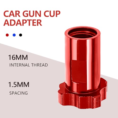 Hovom Car Spray Gun Cup Adapter, M16×1.5 Female Adapter, Red - color: Red+Internal Thread