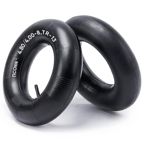TICONN 4.80/4.00-8 Inner Tube, 2 Pack Inner Tire Tube for Wheelbarrow Tires, Replacement Tube with TR-13 Straight Valve Stem for Wheelbarrows, Mowers, Hand Trucks - size: 4.80/4.00-8 (TR-13)
