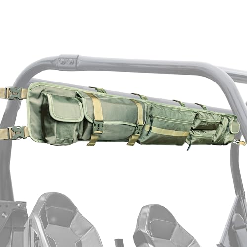 Larswon Heavy-Duty UTV Roll Cage Storage Bag Organizer - 7-Pocket Water Resistant Gear Bag Compatible with Polaris RZR, Can-Am, Honda Talon, Yamaha, ATV & Golf Carts Army Green - color: Army Green
