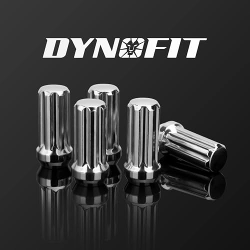 Dynofit 14x1.5 7 Spline Chrome Lug Nuts,for Silverado Ram 1500 F150,24pcs - color: Silver, size: 24pcs