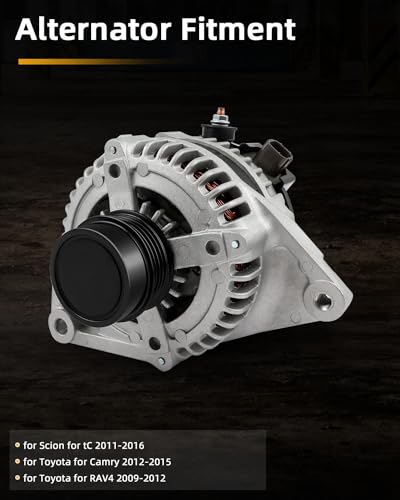 OCPTY Alternator 210-0722 fit for Toyota for Rav4 L4 2.5L 2009-2012 - size: 100AMP, style: for Toyota Camry 2012-2015,for RAV4 2009-2012