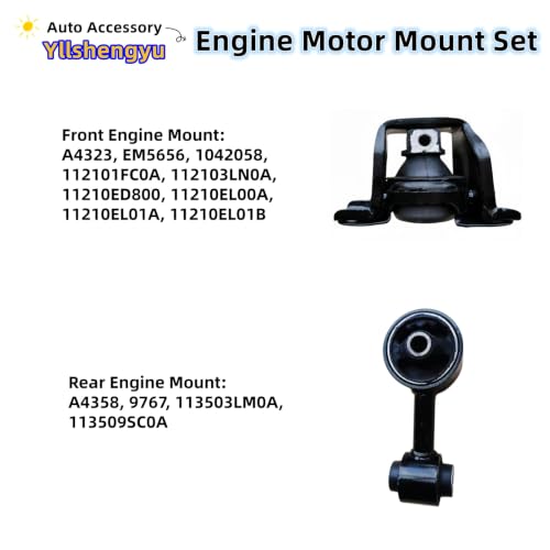 Engine Motor Transmission Mount Kit for 2013-2018 Nissan NV200 - size: 2013-2018 Nissan NV200 2.0L