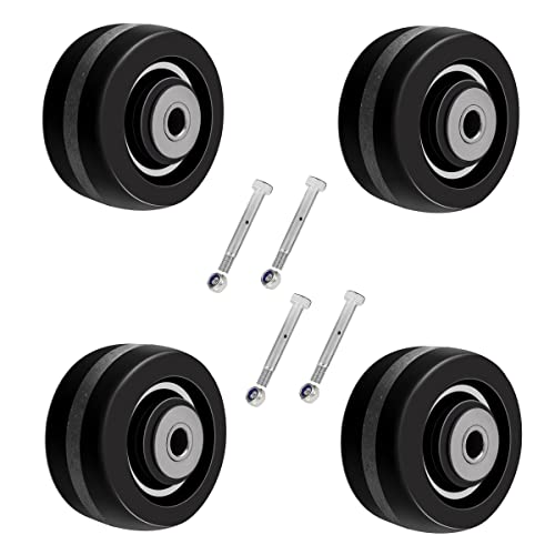 SY America 4"x2" Width 4 Pack Phenolic Wheel w/Rolling Bearing & Steel Bushing 1/2" Axle Diameter Casters Total Capacity 3600 lbs(4 inches Pack of 4) - size: 4" 4-pack [ 4 Wheel ]