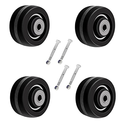 SY America 4"x2" Width 4 Pack Phenolic Wheel w/Rolling Bearing & Steel Bushing 1/2" Axle Diameter Casters Total Capacity 3600 lbs(4 inches Pack of 4) - size: 4" 4-pack [ 4 Wheel ]