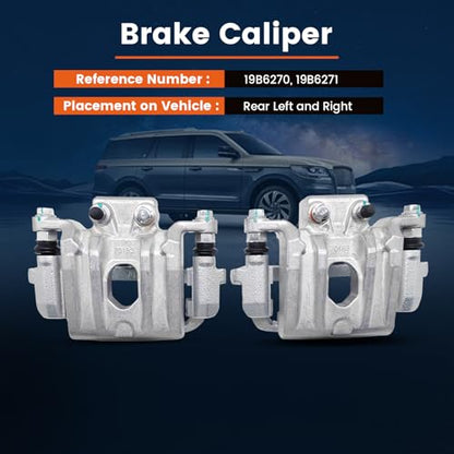 2 Pcs Left & Right Brake Calipers Fit for 2010-2013 Hyundai Santa Fe Kia Sorento, Driver and Passenger Side Rear Brake Caliper w/Bracket Replace for 19B6270 19B6271 - size: 19B6270+19B6271