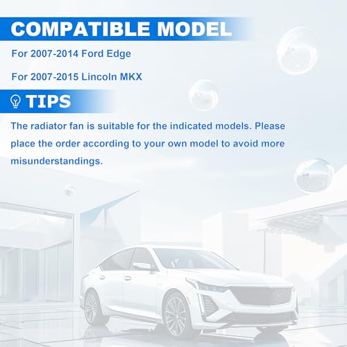 Radiator Cooling Fan Assembly Compatible with 2007-2014 Ford Edge Lincoln Mkx 7T4Z8C607B