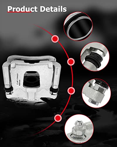 cciyu Rear Left & Right Disc Brake Calipers w/Bracket 18B5046 18B5047 - size: Rear[18B5046+18B5047]