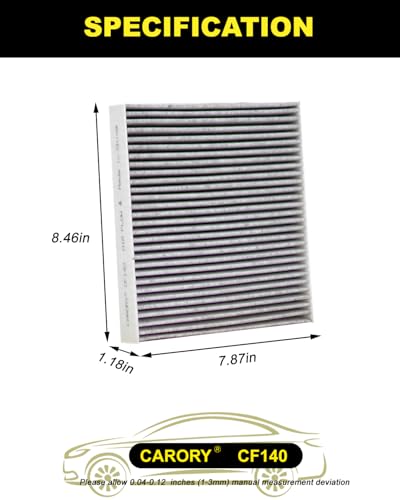 Cabin Air Filter w/Activated Carbon for Mitsubishi Outlander 2007-2024, Outlander Sport 2015-2025, Nissan Altima 2002-2006, Maxima 2004-2008, Infiniti G35 2003-2007 - Replaces CF10140, 7803A005, CF140 - size: 7.9" x 8.5" x 1.2"