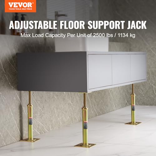 VEVOR House Floor Jacks, 4 PCS Post Floor Joist Jacks for Leveling, 11.6"-16" Height Range, Total Support up to 10000 LBS, Galvanized Telescoping Screw Jacks for Temporary Support - size: Floor Joist Jacks Post