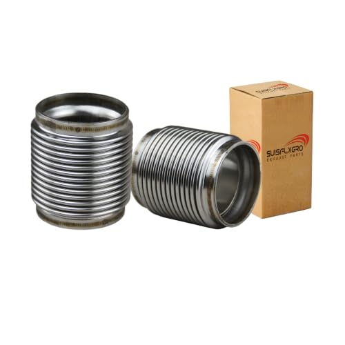 3.0" I.D. Exhaust Flex Bellows, 100% Stainless SS321 + SS304 Inner Lining Hight-Temp Grade, 4.0" LONG Flex Joints & Connectors (3.0"- SS321, 1PC) - size: 3.0"- SS321