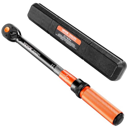 VEVOR 1/2-inch Drive Torque Wrench, 10-170 ft.lb/13.6-230.5 Nm, Dual-Direction Adjustable 72 tooth Click Torque Wrench with Buckle for Bicycle, Moto and Car Maintenance - size: 1/2" 1 PCS