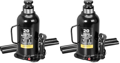 Torin 20 Ton (40,000 LBs) Capacity Hydraulic Welded Heavy Duty Bottle Jack, AT92003BB, Black (Pack of 2) - size: 20 Ton (40,000 LBs) (Pack of 2), style: Standard