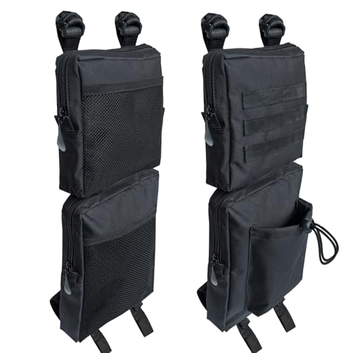 2 Pack ATV Fender Bags, Detachable Saddle Bag ATV Gear Bags Water-resistent Motorcycle Bag Compatible with Sportsman Scrambler TRX FourTrax Outlander Grizzly UTV Hanging Storage Bag Black - color: Black