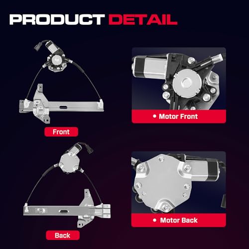 Rear Driver Side Power Window Regulator with Motor (2 Pins) Fit for 2006-2013 Chevy Impala, 2014-2016 Chevrolet Impala Limited Sedan, 748-510 - size: Rear Driver (LH)