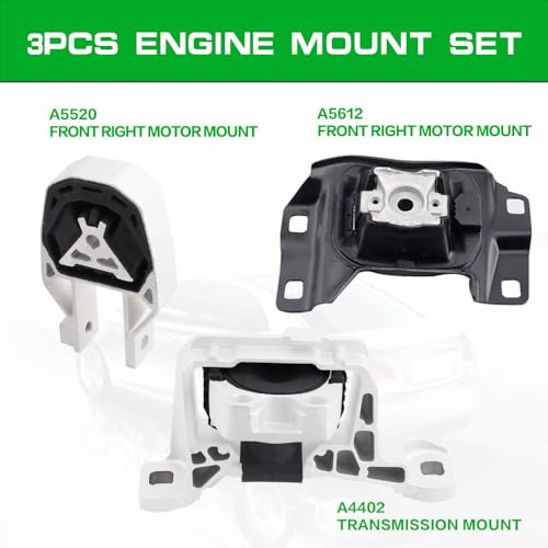 Engine Motor and Transmission Mount Kit Compatible with 2012 - 2018 Focus