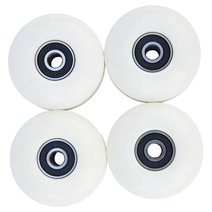 FREEDARE Skateboard Wheels 52mm and Bearings, Spacers Installed 92A for Street Tricks(Pack of 4) - color: white-1