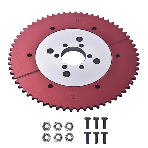 Universal 35 Chain 64T Split Sprocket with Adapter for Predator 212cc 196cc 79cc Go Kart Mini Bike CT200U-EX CT200U BT200X CT100U MB200 MBX11 Motorcycle Silver - size: 64 tooth, style: Silver