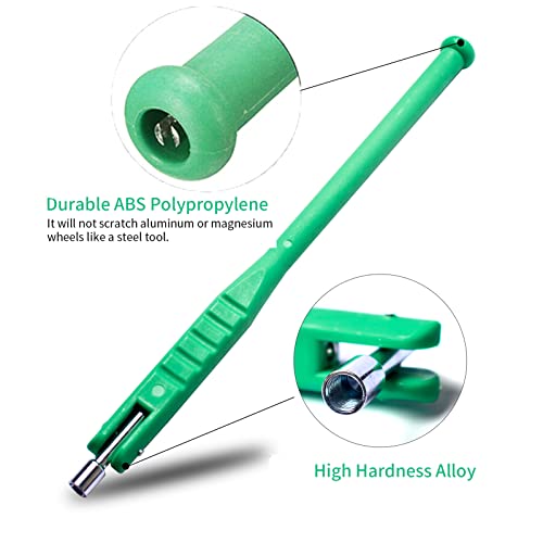 Tire Valve Core Removal Tool No Scratch, High-Intensity Tire Valve Stem Puller/Installation Repair Tool Replacement for Universial Car, Truck, Motorcycle, Bike (Green)