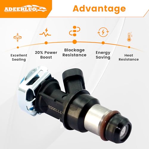 Fuel Injectors 8PCS Fit for-Chevy Silverado 1500 2500 HD 3500 Tahoe for-GMC Sierra Yukon for-Cadillac Escalade for-Buick Rainer 4.8L 5.3L 6.0L 2001-2007, 17113553 FJ315