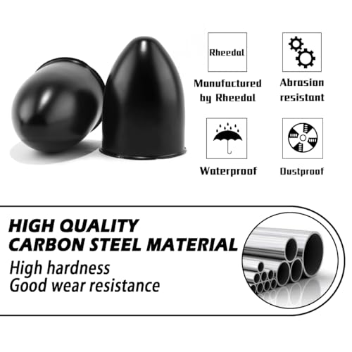 2Pcs 3.27" OD 4.53" H Pointed Top Trailer Wheel Center Caps for Rim - color: Matt Black, size: 3.27" OD 4.53" H