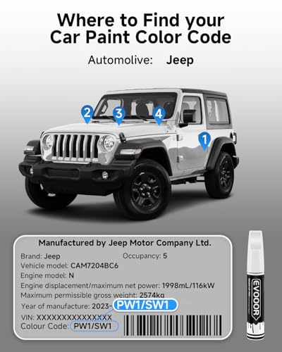 PW1/SW1 Stone White Touch Up Paint Compatible with JeepExact Match 2 in 1 Touch up Paint for Chips and Nicks Repair - color: Stone White(PW1/SW1) Compatible with Cherokee/Commander/Compass/Grand-Cherokee/Liberty/Patriot