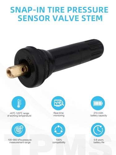 TAUTOY 100 PCS TPMS 17-20008 Snap-in Tire Pressure Sensor Valve Stem 2005-2016 for Jeep Ford Chevrolet/Chevy Dodge Chrysler Buick Ram Cadillac Pontiac Subaru Lincoln Saturn Hyundai,20008 20018