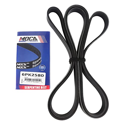 MOCA 6PK2580 EPDM Serpentine Belt 2007-2017 for Jeep Compass 2.0L - size: 6PK2580