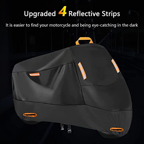 SECELES Scooter Cover Heavy Duty fits up to 74 inch Motorbike - color: Black, size: L (74" x 37" x 43")