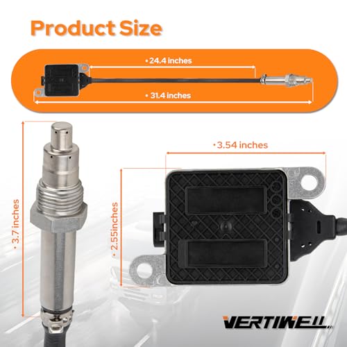 NOx Sensor Outlet Downstream Nitrogen Oxide Sensor Compatible with Freightliner Cascadia Kenworth T680 Peterbilt 389 International Harvester 10.5L 12.4L 14.9L L6 2013-2020 Replaces 904-6015