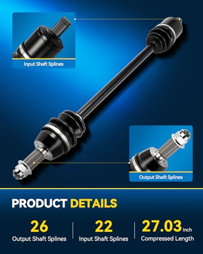 PHILTOP Front CV Axle Shaft Assembly for Ranger RZR 800 S, Ranger RZR S - size: 27.0in
