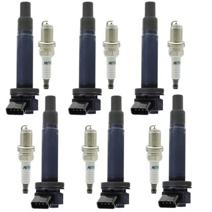 UF267 Ignition Coil Pack & 4504 Spark Plugs Compatible with Toyota Camry V6 3.0L 2006-2002, Avalon Sienna Solara Highlander, Lexus ES300 RX300 1999-2003, Lexus ES330 RX330 RX400h 3.3L V6#C1175 - size: UF267