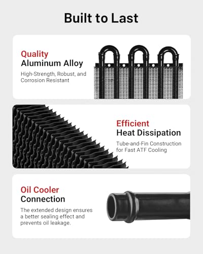 EVIL ENERGY 5/16 in Transmission Oil Cooler Kit, 6 Pass, Black - color: Black, size: 6 Pass
