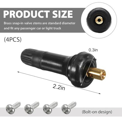 4 PCS TPMS 20008 Tire Valve Stem, Rubber Snap-in Tire Valve Stem Replacement Set, Tubeless Tire Pressure Sensor Valve stem for Charger Enclave Escalade Avalanche Sierra - color: 4PCS