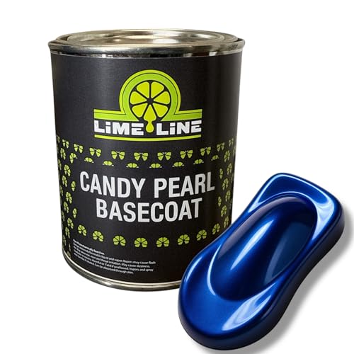 LiME LiNE Candy Pearl Basecoat – All-In-One Base, Pearl & Candy Color | Tri-Stage Look in One Step | Full-Coverage Candy Look: Must be Cleared with 2K Clearcoat (Cobalt Blue, 1 Quart) - color: Cobalt Blue, size: 32 Fl Oz (Pack of 1)