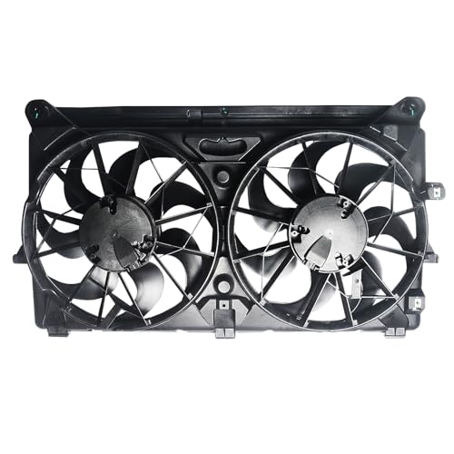 Radiator Cooling Fan Assembly Replacement for 2007-2014 Yukon Tahoe Escalade Suburban Silverado Sierra 1500 Dual Fan 4.8L 5.3L 6.0L 6.2L Engine Cooling Fan #GM3115211